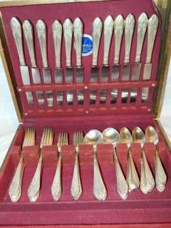 1847 Rogers Bros. Marquise IS Silver plated flatware, silverware x72 