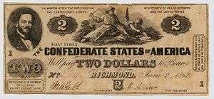   Dollar Confederate Note Act of 4/18/62 Dated June 2 1862 Cat #CS 42