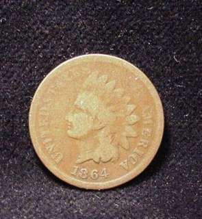 1864 L Indian Head Cent with Pointed Bust GOOD Grade Coin for your 