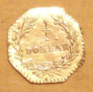 1876 BU Prooflike 1/4 Dollar California Gold  