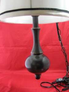 Vintage Stiffel Metal Brushed Nickel Hanging Lamp  