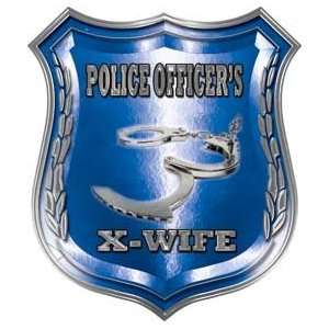 Law Enforcement Police Shield Badge Police Officers X Wife Decal   3 