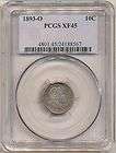 1893 o barber dime xf45 pcgs arguably au in quality