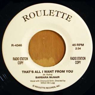 BARBARA McNAIR Thats ROULETTE RecordsNORTHERN SOUL 45  