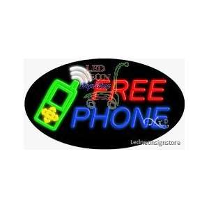 Free Phone Neon Sign 17 inch tall x 30 inch wide x 3.50 inch wide x 3 