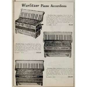  1934 Vintage Ad Wurlitzer Piano Accordion Models L O K 