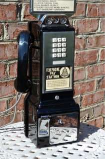 VINTAGE RESTORED PHONE WESTERN ELECTRIC PUSH 3COIN PAY TELEPHONE PAY 