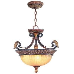 8565 63, Villa Verona 3 Light Convertible Chain Hung Pendant, Semi 