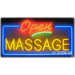 Neon Sign   Open Massage   Extra Large 20 x 37  Grocery 