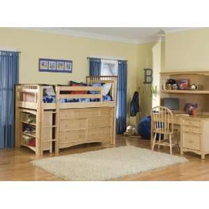 Bennington Loft and Wakefield 7 Drawer Dresser with Bookcase in 