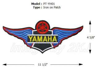 LARGE YAMAHA WING RACING LOGO EMBROIDERED IRON ON PATCH  