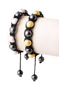   Bracelet Chain With 10MM Hematite(7p) Ball Metal(6p) Beads 2Colors 1p