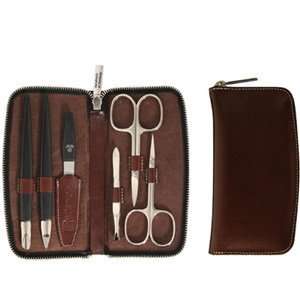  Wusthof Trident 9091 Leather 6 Tool Manicure Set, BROWN 