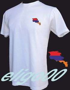 Armenia MAP FLAG Mens White T shirt 100% cotton NEW  