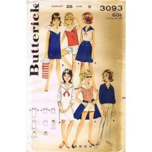  Butterick 3093 Sewing Pattern Girls Sailor Dress Blouse Pants Wrap 