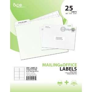  Ace Label 4 x 1 1/3 Inches Pressure Sensitive White Label 