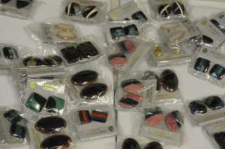New Mix Lot Of 65 Unique Semi Precious Natural Stone Earrings pink 