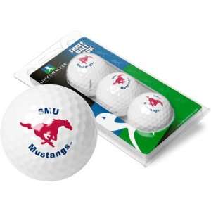  SMU Mustangs 3 Pack of Logo Golf Balls