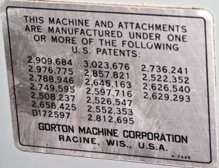 Gorton Pantograph Model P1 2 Engraving Machine  