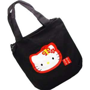   Hello Kitty Tote Bag in Black with Big Hello Kitty Icon Toys & Games