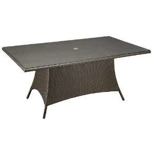  NorthCape Melrose Wicker 72 x 42 Dining Table with Glass 