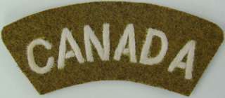 CANADA Shoulder Title White on Khaki  
