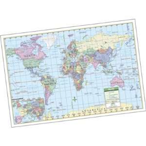  Rolled Map   Laminated Style World