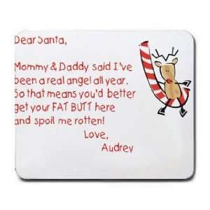  Dear Santa Letter Spoil Audrey Rotten Mousepad Office 