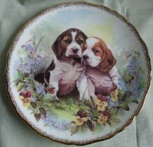 Royal Vale BEAGLE HOUND PUPPIES Dogs Collector PLATE  