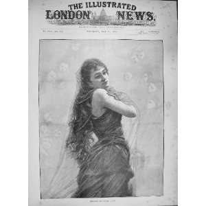   1894 ANTIQUE PORTRAIT SERAPHINE BEAUTIFUL WOMAN BISSON