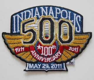 2011 INDIANAPOLIS 500 100th ANNIVERSARY RACING EMBLEM EMBROIDERED IRON 