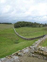 Hadrians Wall (Vallum Hadriani), a fortification in Northern England 
