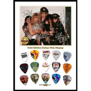  Guns n Roses Gold Edition Guitar Pick Display With 15 