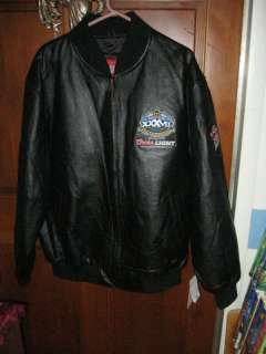 NFL SUPER BOWL XXXVII QUILTED LINED BLACK LEATHER STAFF JACKET MENS XL 