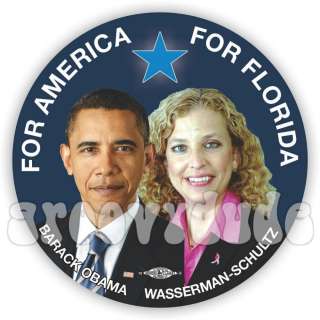   Barack OBAMA Wasserman Schultz 2012 Campaign Button Pin Pinback Badge