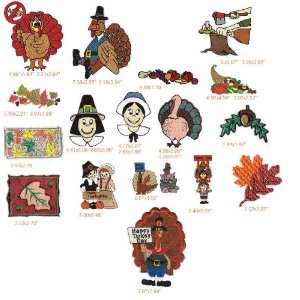  Turkey Day 2 Collection Embroidery Designs on Multi Format 