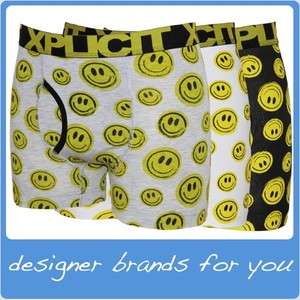 Xplicit RAW Fitted Boxer Shorts Smiley Face Boxers Novelty Funny 