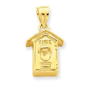  14k 3 D Alarm Box Pendant Jewelry