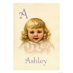  A for Ashley Giclee Poster Print by Ida Waugh, 9x12