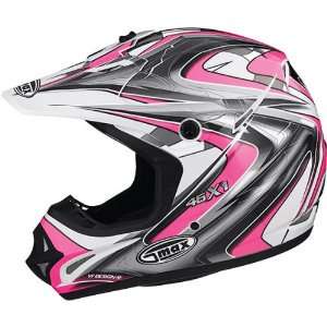 GMAX GM46X 1 Core Womens Off Road Motorcycle Helmet   White/Pink 