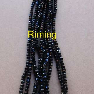 Black  3MM 100pcs 32 Faceted Crystal Round Beads  