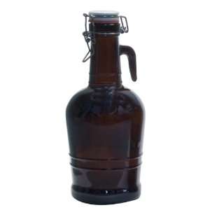  2 Liter Growler with Glass Handle  Amber 