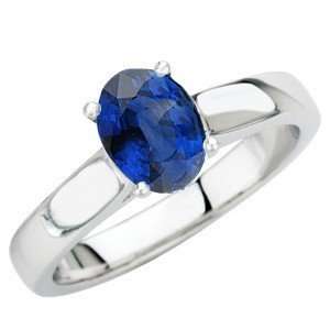   Royal Blue Sapphire Solitaire Gold Ring for SALE(8.5,14kt White Gold