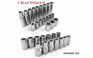 CRAFTSMAN 33pc 1/2 METRIC Shallow Deep Sockets Set Hand Tools Lot NEW 