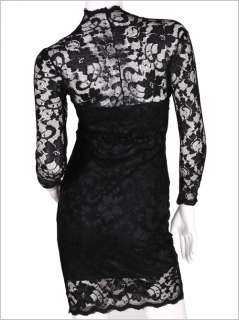 LACE SLIM V NECK 3/4 SLEEVE DRESS 2237  