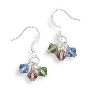  Green, Pink, and Blue Crystal Drop French Wire Fashion 