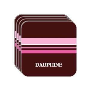 Personal Name Gift   DAUPHINE Set of 4 Mini Mousepad Coasters (pink 