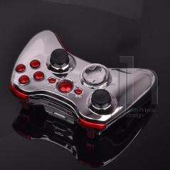   XBOX 360 CHROME SILVER AND RED WIRELESS CONTROLLER SHELL CASE MOD