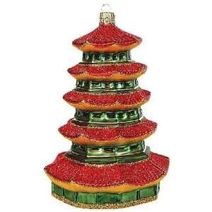 Japanese Pagoda Travel Polish Glass Christmas Ornament