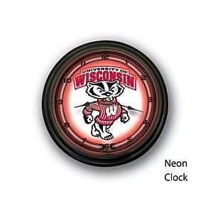 Wisconsin Badgers Neon Clock 18